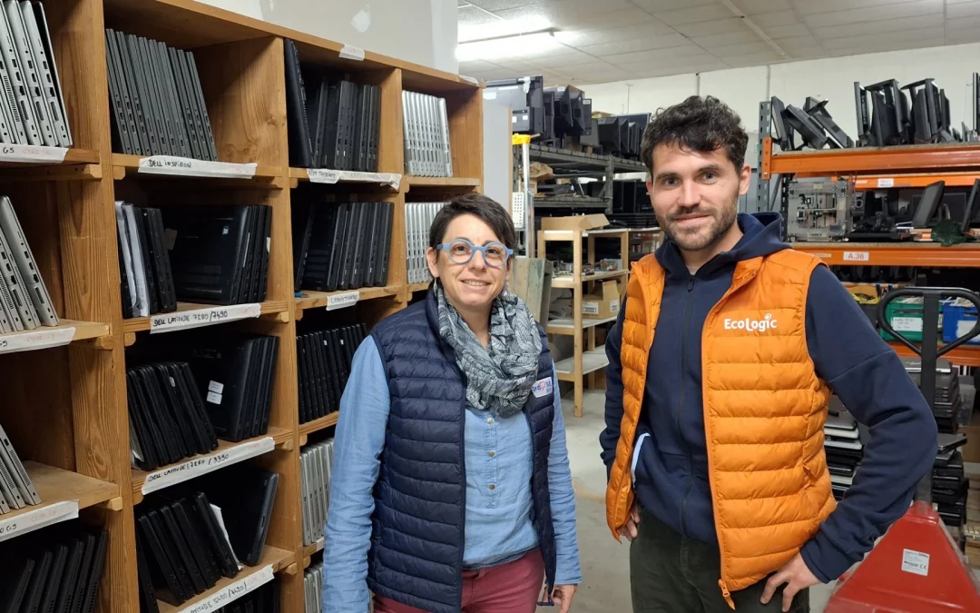 Laurence Candito, animatrice du réseau régional Ordi3E BFC et Lucas Baverel, responsable régional Centre Est Alsace – Collecte & Réemploi